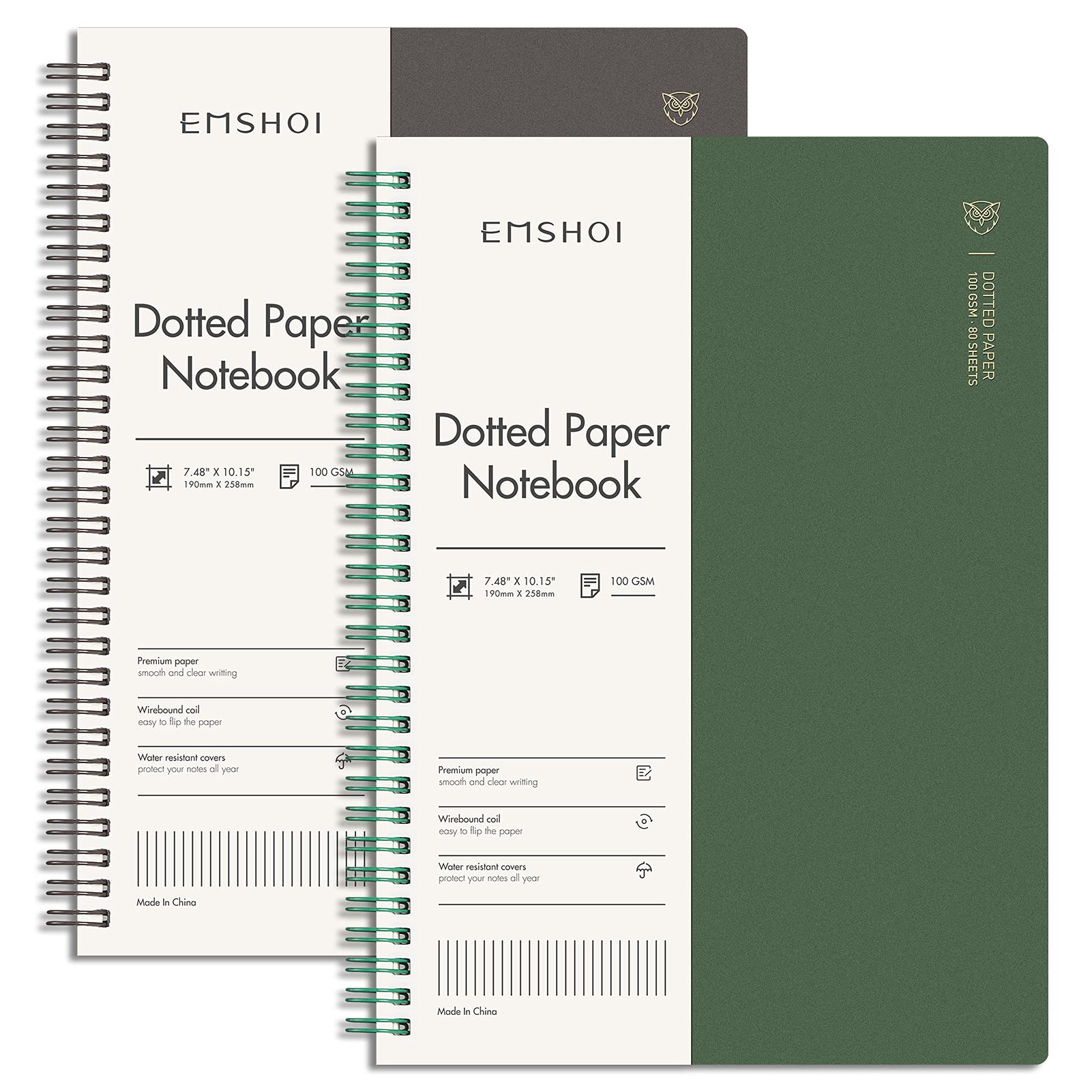 EMSHOI Lined Journal Spiral Notebook 5.7" x 8.22" - 4 Pack 640 Pages 100gsm Thick Paper, A5 Small Notebooks College Ruled, Plastic Hardcover Journals for Writing Women Men Work School Supplies
