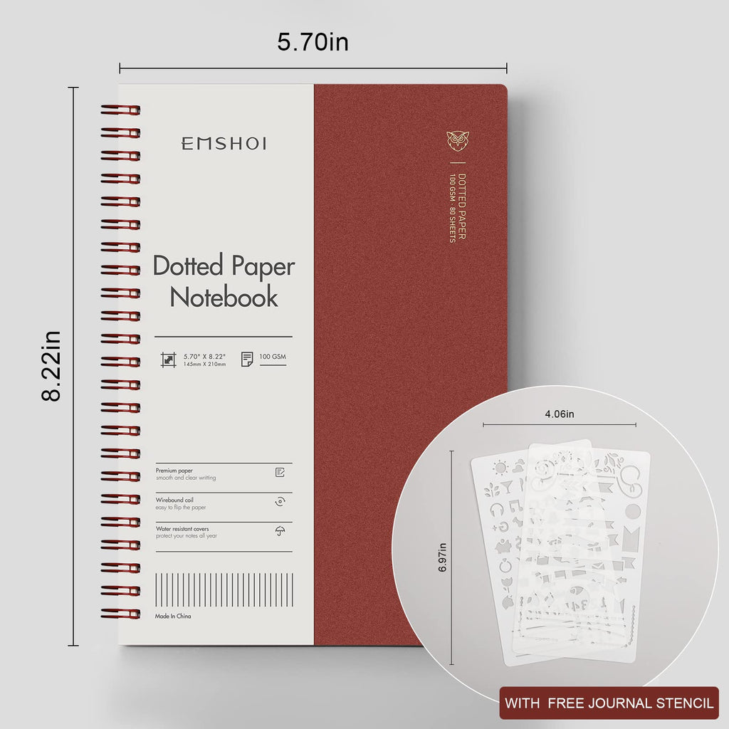 EMSHOI Lined Journal Spiral Notebook 5.7" x 8.22" - 4 Pack 640 Pages 100gsm Thick Paper, A5 Small Notebooks College Ruled, Plastic Hardcover Journals for Writing Women Men Work School Supplies