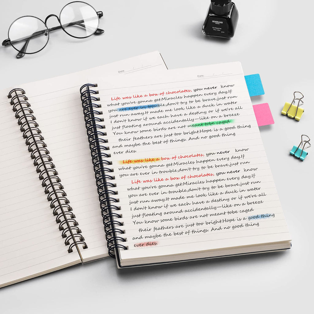 EMSHOI Lined Journal Spiral Notebook 5.7" x 8.22" - 4 Pack 640 Pages 100gsm Thick Paper, A5 Small Notebooks College Ruled, Plastic Hardcover Journals for Writing Women Men Work School Supplies