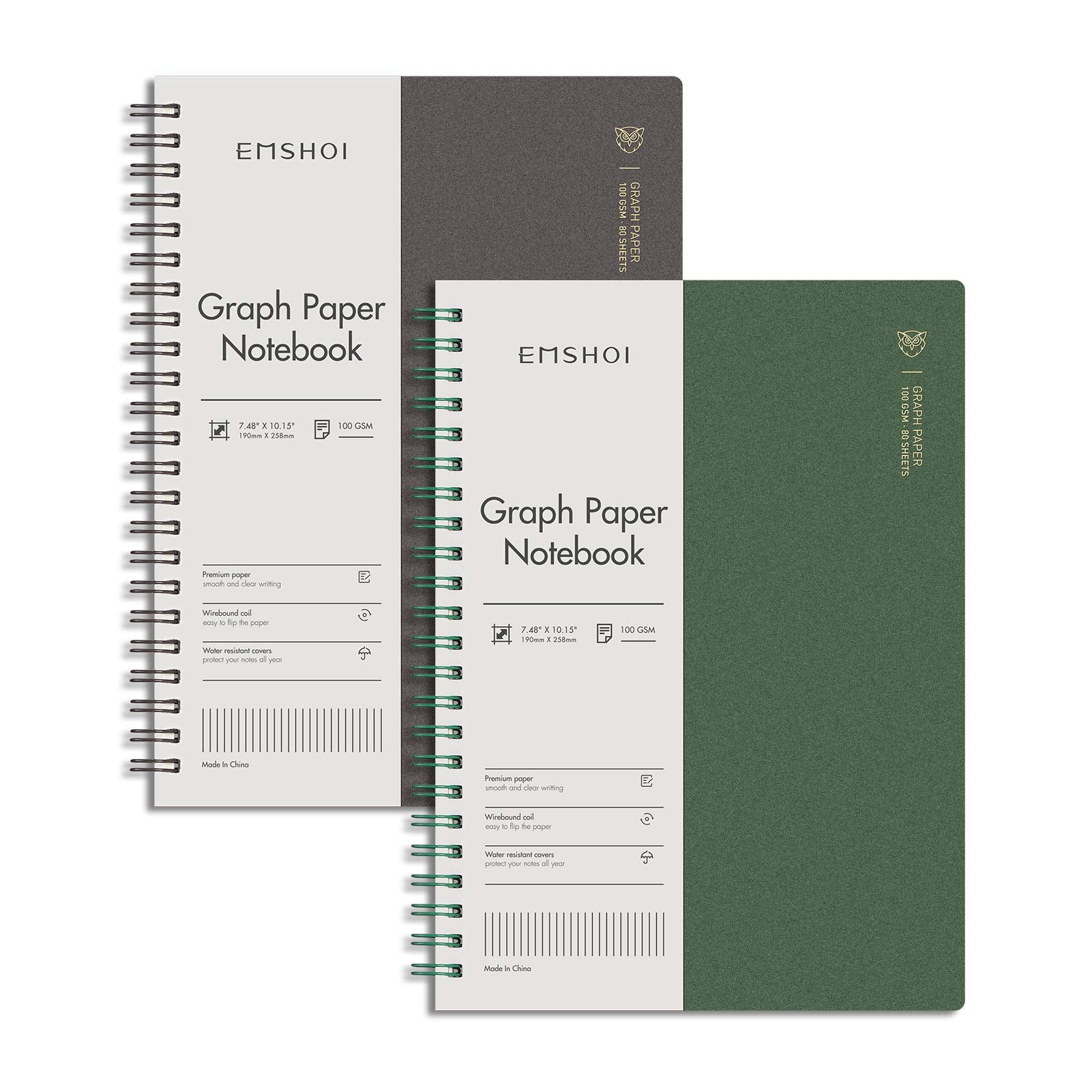 EMSHOI Lined Journal Spiral Notebook 5.7" x 8.22" - 4 Pack 640 Pages 100gsm Thick Paper, A5 Small Notebooks College Ruled, Plastic Hardcover Journals for Writing Women Men Work School Supplies