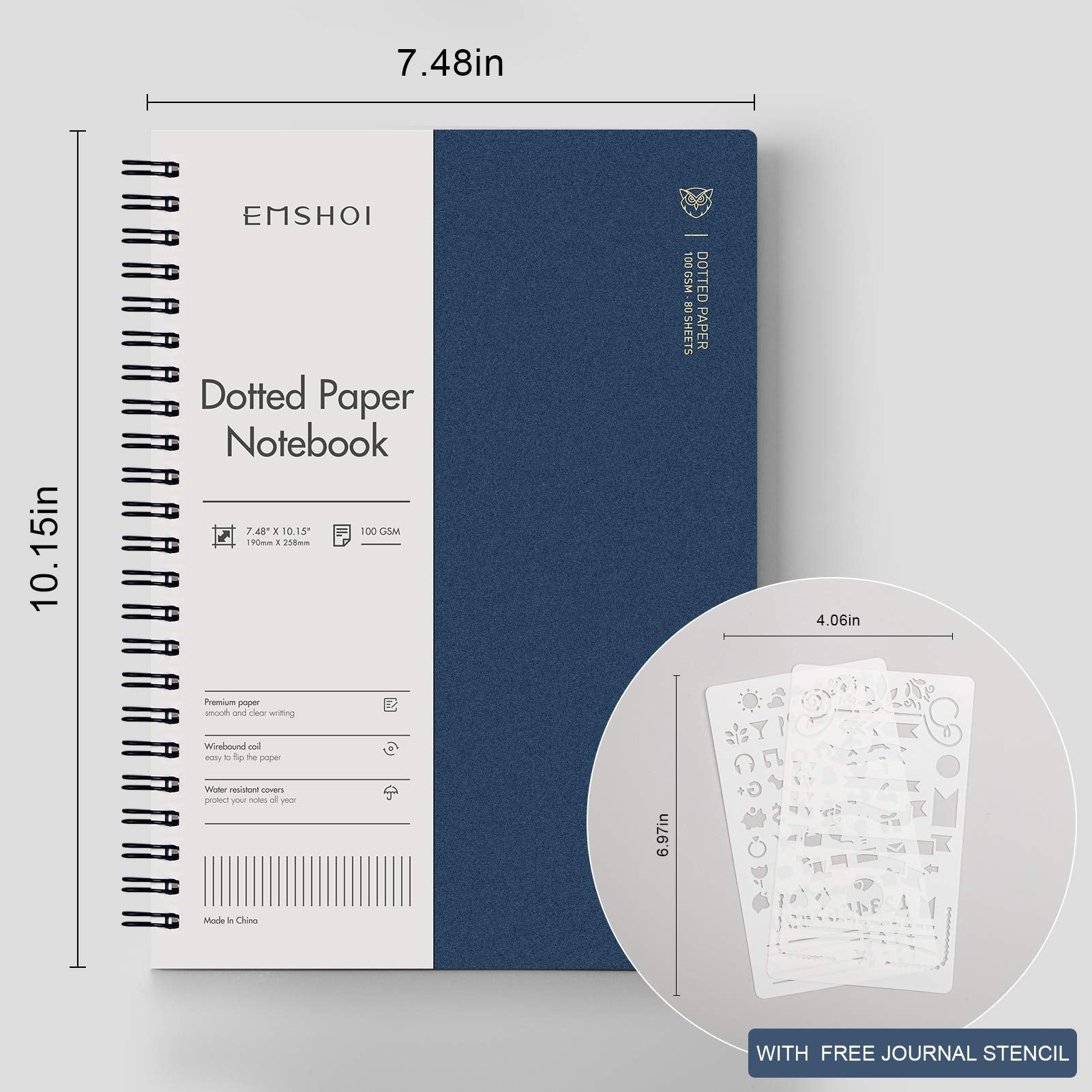 EMSHOI Lined Journal Spiral Notebook 5.7" x 8.22" - 4 Pack 640 Pages 100gsm Thick Paper, A5 Small Notebooks College Ruled, Plastic Hardcover Journals for Writing Women Men Work School Supplies