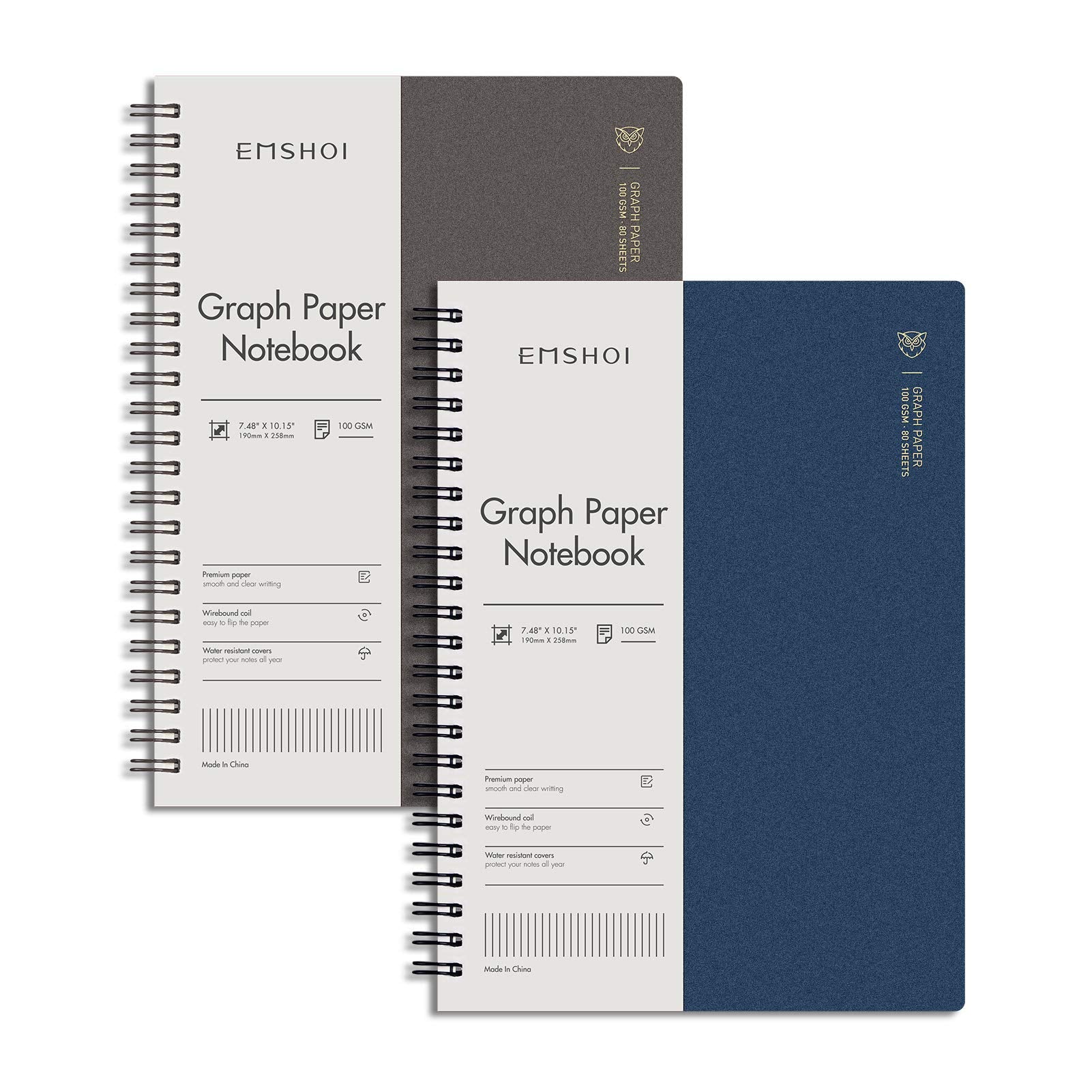 EMSHOI Lined Journal Spiral Notebook 5.7" x 8.22" - 4 Pack 640 Pages 100gsm Thick Paper, A5 Small Notebooks College Ruled, Plastic Hardcover Journals for Writing Women Men Work School Supplies