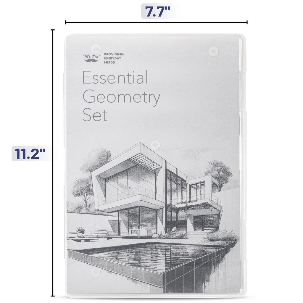 Mr. Pen- Professional Geometry Set, 15 pcs, Geometry Kit for Artists and Students, Geometry Set, Metal Rulers and Compasses, Drawing Tools, Drafting Supplies, Drafting Set, Drafting Tools and Kits