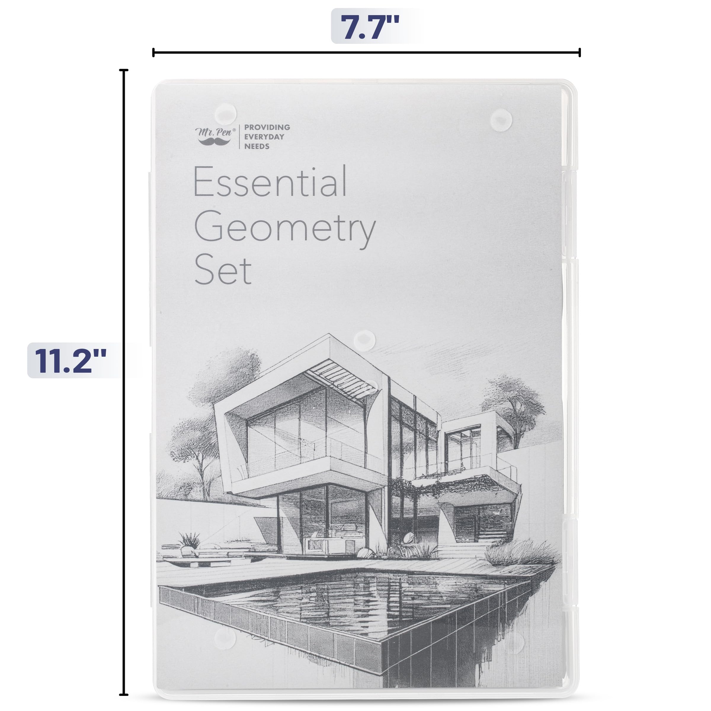 Mr. Pen- Professional Geometry Set, 15 pcs, Geometry Kit for Artists and Students, Geometry Set, Metal Rulers and Compasses, Drawing Tools, Drafting Supplies, Drafting Set, Drafting Tools and Kits