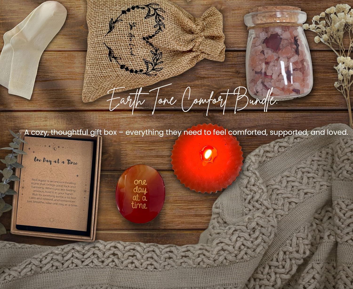 Get Well Soon Gift Baskets for Women - Earth Tone Self Care Package - After Surgery, Sympathy Gifts for Loss of Loved One, Thinking of You/Mothers Day/Grief/Bereavement/Miscarriage Gifts for Women