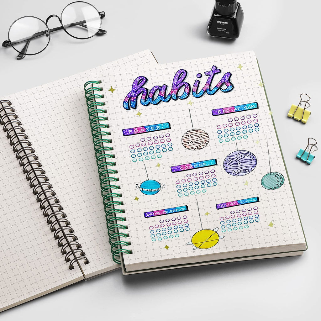 EMSHOI Lined Journal Spiral Notebook 5.7" x 8.22" - 4 Pack 640 Pages 100gsm Thick Paper, A5 Small Notebooks College Ruled, Plastic Hardcover Journals for Writing Women Men Work School Supplies