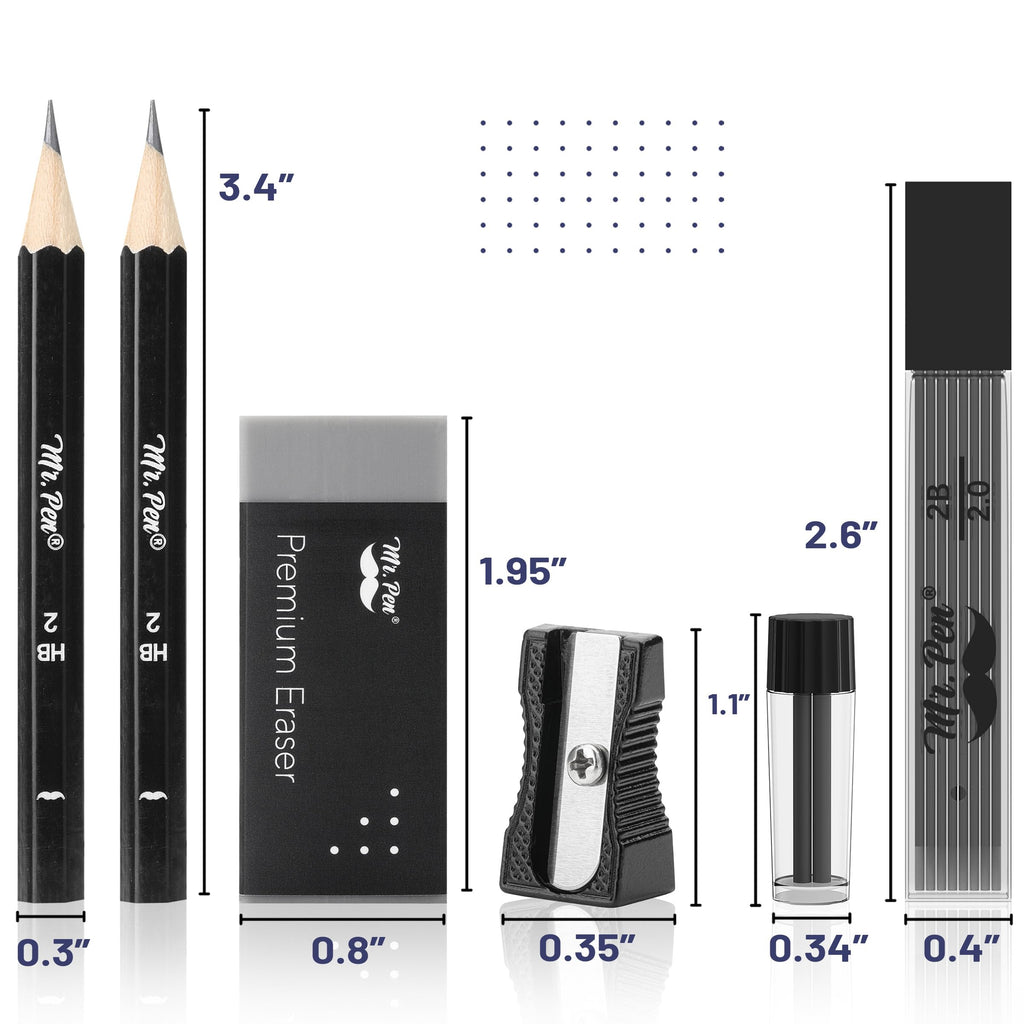 Mr. Pen- Professional Geometry Set, 15 pcs, Geometry Kit for Artists and Students, Geometry Set, Metal Rulers and Compasses, Drawing Tools, Drafting Supplies, Drafting Set, Drafting Tools and Kits