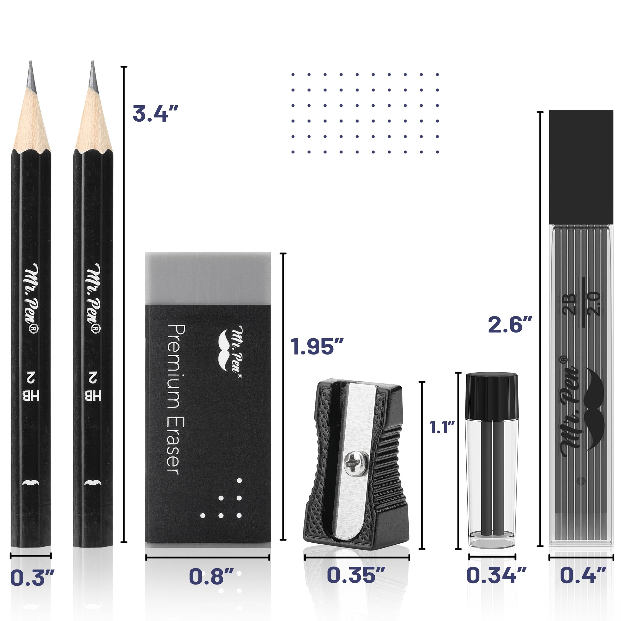 Mr. Pen- Professional Geometry Set, 15 pcs, Geometry Kit for Artists and Students, Geometry Set, Metal Rulers and Compasses, Drawing Tools, Drafting Supplies, Drafting Set, Drafting Tools and Kits
