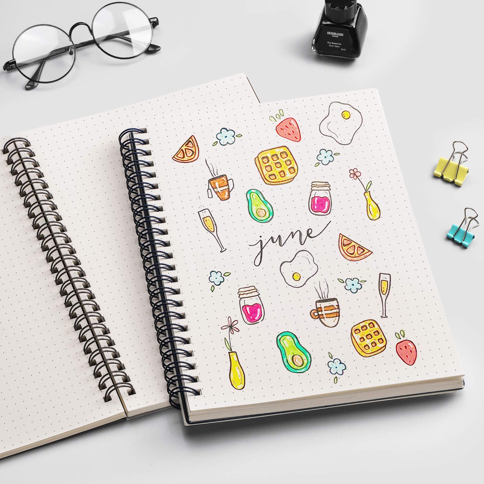 EMSHOI Lined Journal Spiral Notebook 5.7" x 8.22" - 4 Pack 640 Pages 100gsm Thick Paper, A5 Small Notebooks College Ruled, Plastic Hardcover Journals for Writing Women Men Work School Supplies