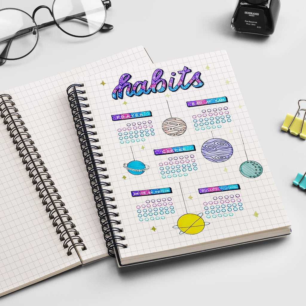 EMSHOI Lined Journal Spiral Notebook 5.7" x 8.22" - 4 Pack 640 Pages 100gsm Thick Paper, A5 Small Notebooks College Ruled, Plastic Hardcover Journals for Writing Women Men Work School Supplies