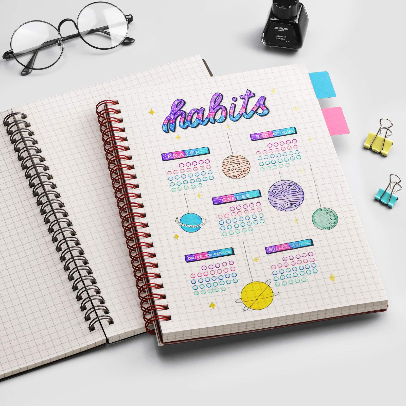 EMSHOI Lined Journal Spiral Notebook 5.7" x 8.22" - 4 Pack 640 Pages 100gsm Thick Paper, A5 Small Notebooks College Ruled, Plastic Hardcover Journals for Writing Women Men Work School Supplies