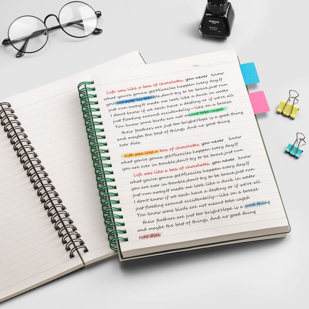 EMSHOI Lined Journal Spiral Notebook 5.7" x 8.22" - 4 Pack 640 Pages 100gsm Thick Paper, A5 Small Notebooks College Ruled, Plastic Hardcover Journals for Writing Women Men Work School Supplies