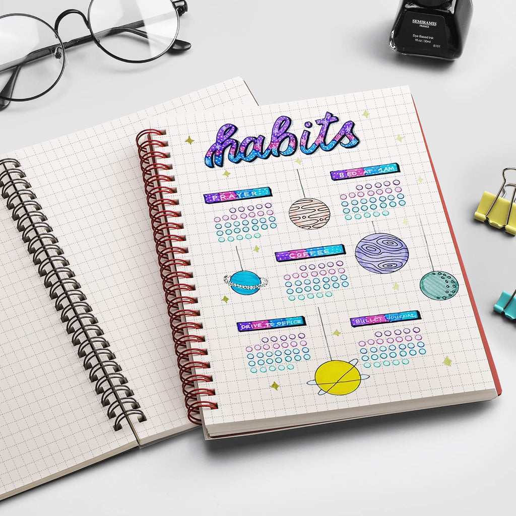 EMSHOI Lined Journal Spiral Notebook 5.7" x 8.22" - 4 Pack 640 Pages 100gsm Thick Paper, A5 Small Notebooks College Ruled, Plastic Hardcover Journals for Writing Women Men Work School Supplies